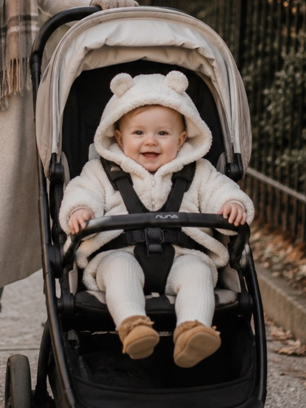Carter's White Sherpa Hooded Baby Puffer Jacket with Ear Details